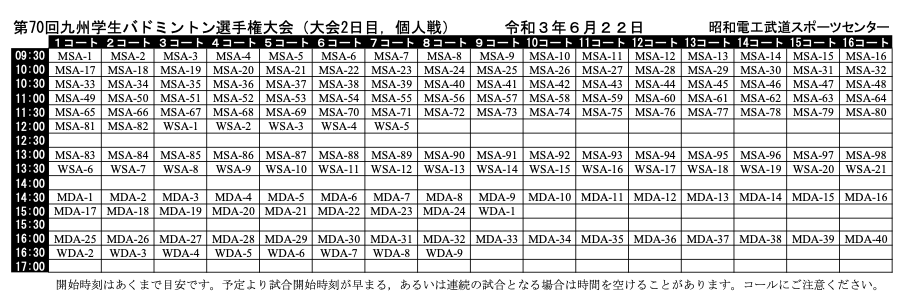 6/22タイムテーブル