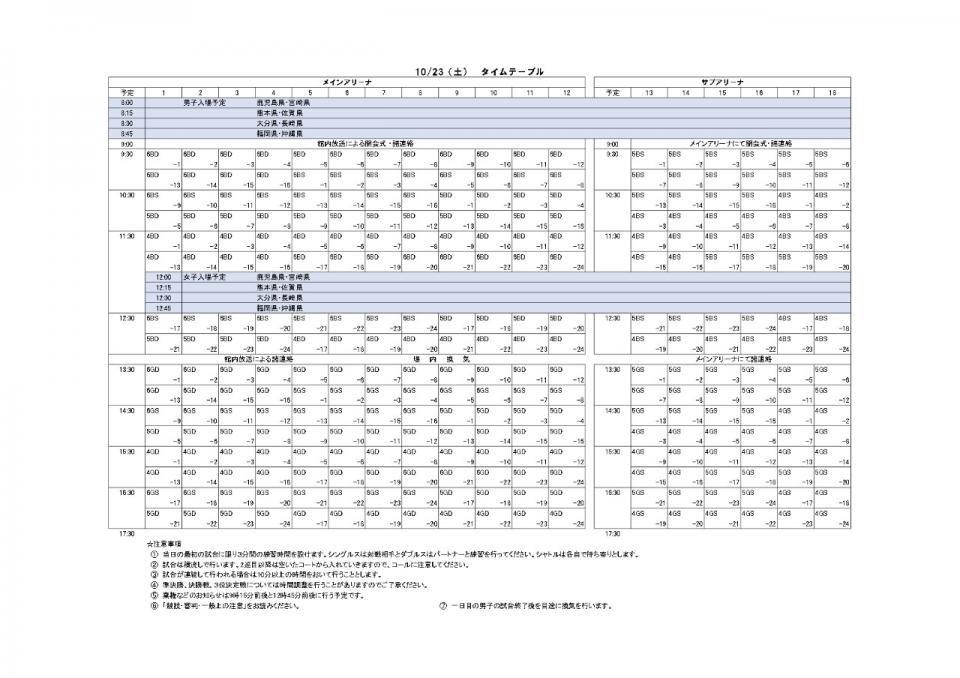 タイムテーブル