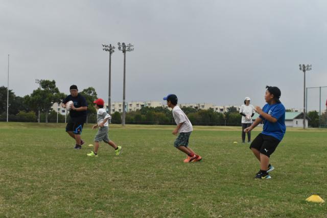 ボール投げ練習の様子